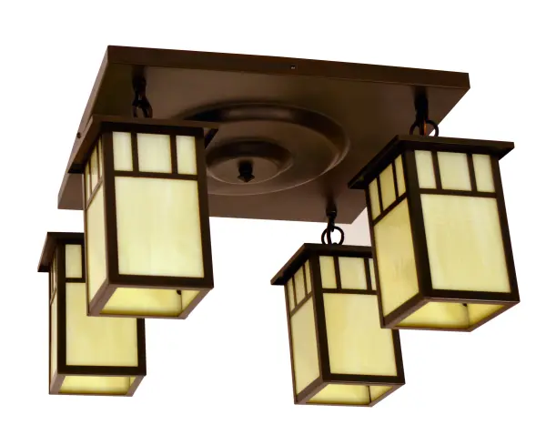 4" huntington 4 light ceiling mount without overlay (empty)