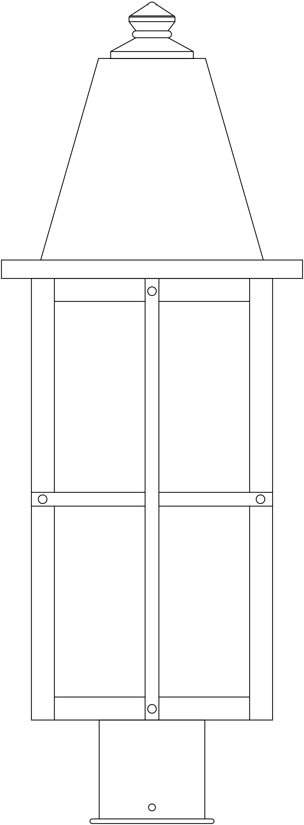 8" Hartford Long Body Post Mount