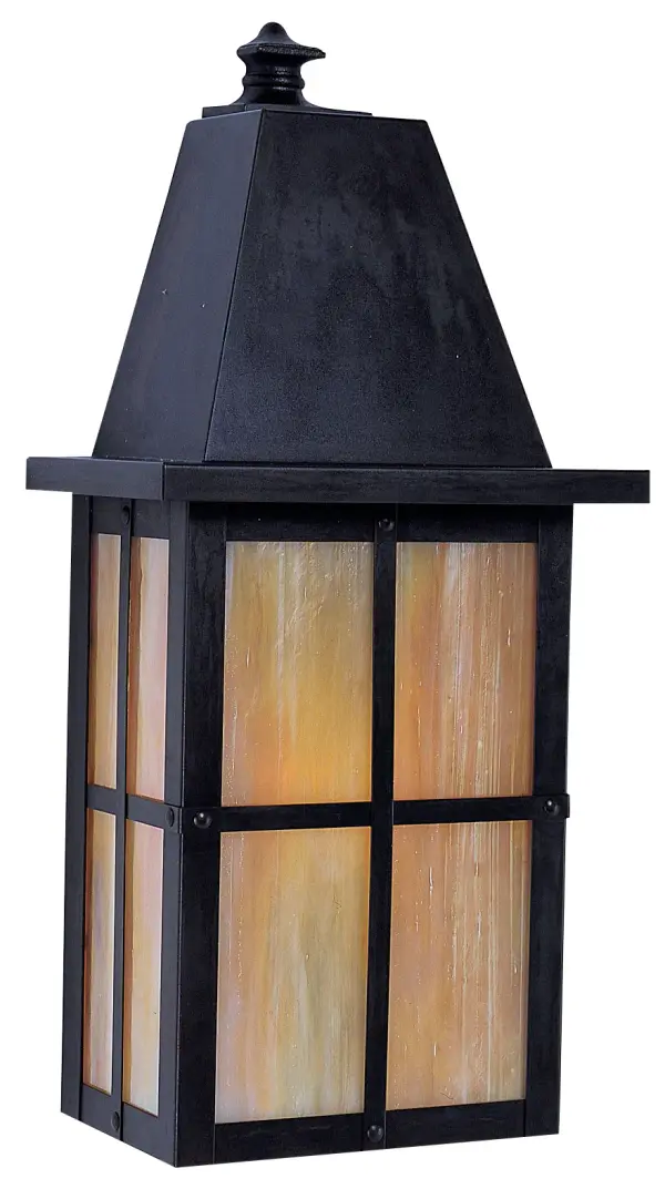 The Hartford 8" wall mount brings timeless Arts & Crafts styling to outdoor spaces with its bronze finish and gold white iridescent glass. Wet-rated for durability and sized perfectly for entryways and porches.