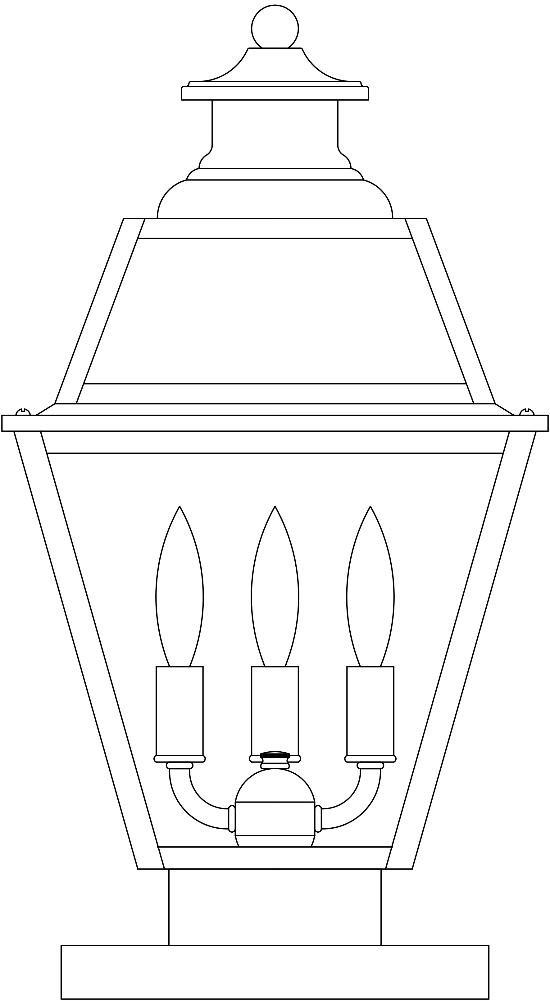 10" Inverness Column Mount With Glass Roof
