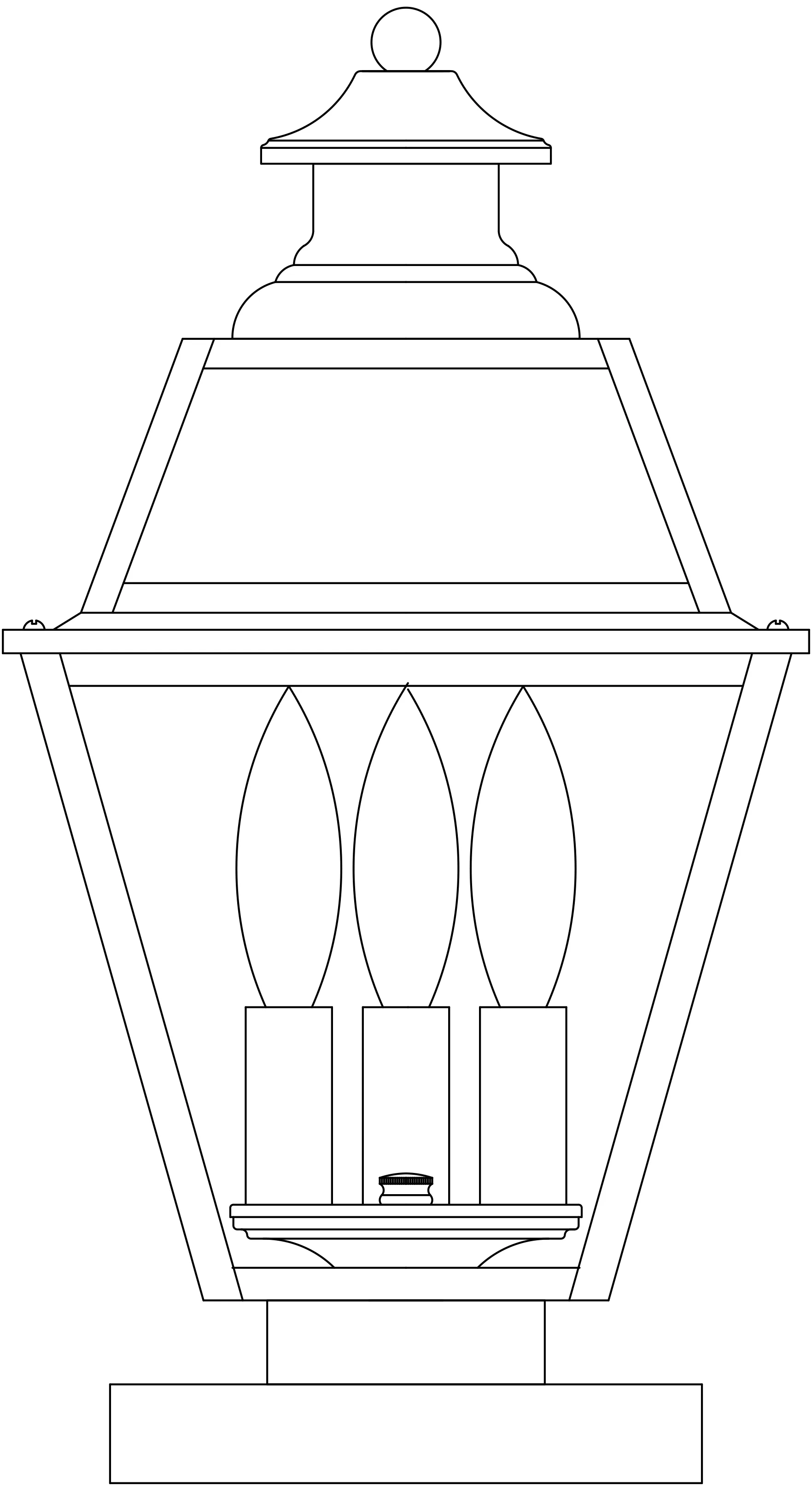 8" Inverness Column Mount With Glass Roof