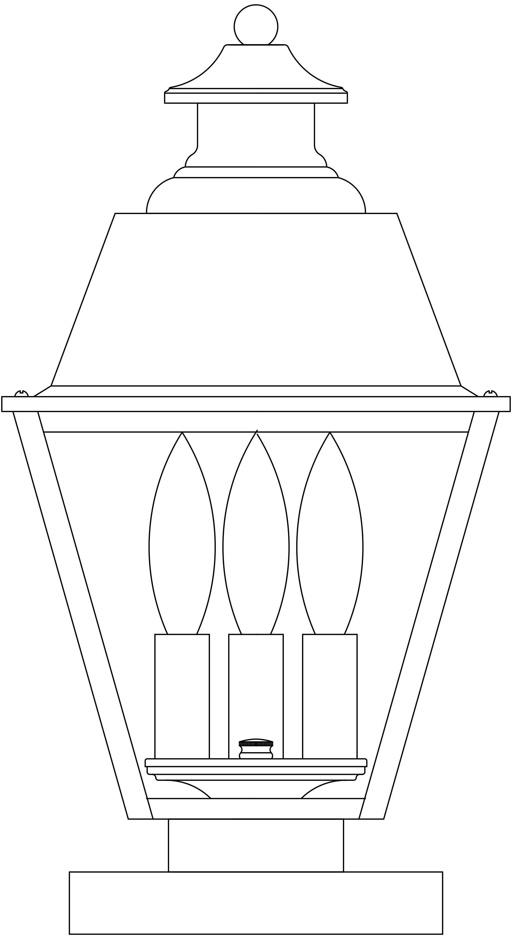8" Inverness Column Mount With Metal Roof