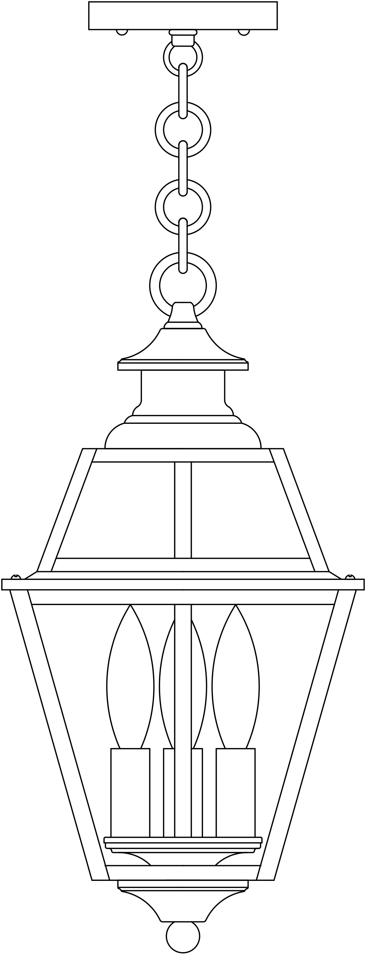 8" Inverness Pendant With Glass Roof