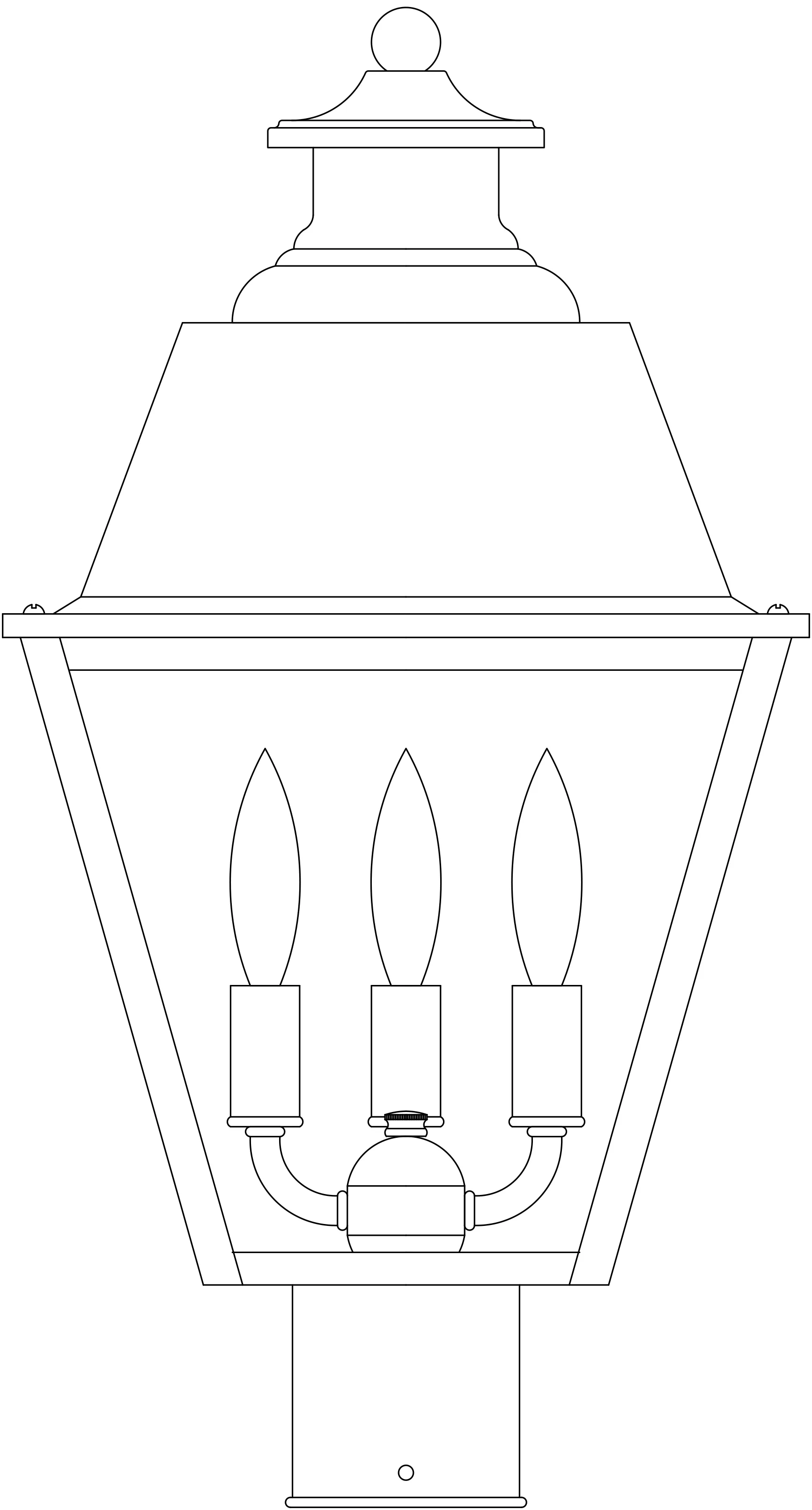 10" Inverness Post Mount With Metal Roof
