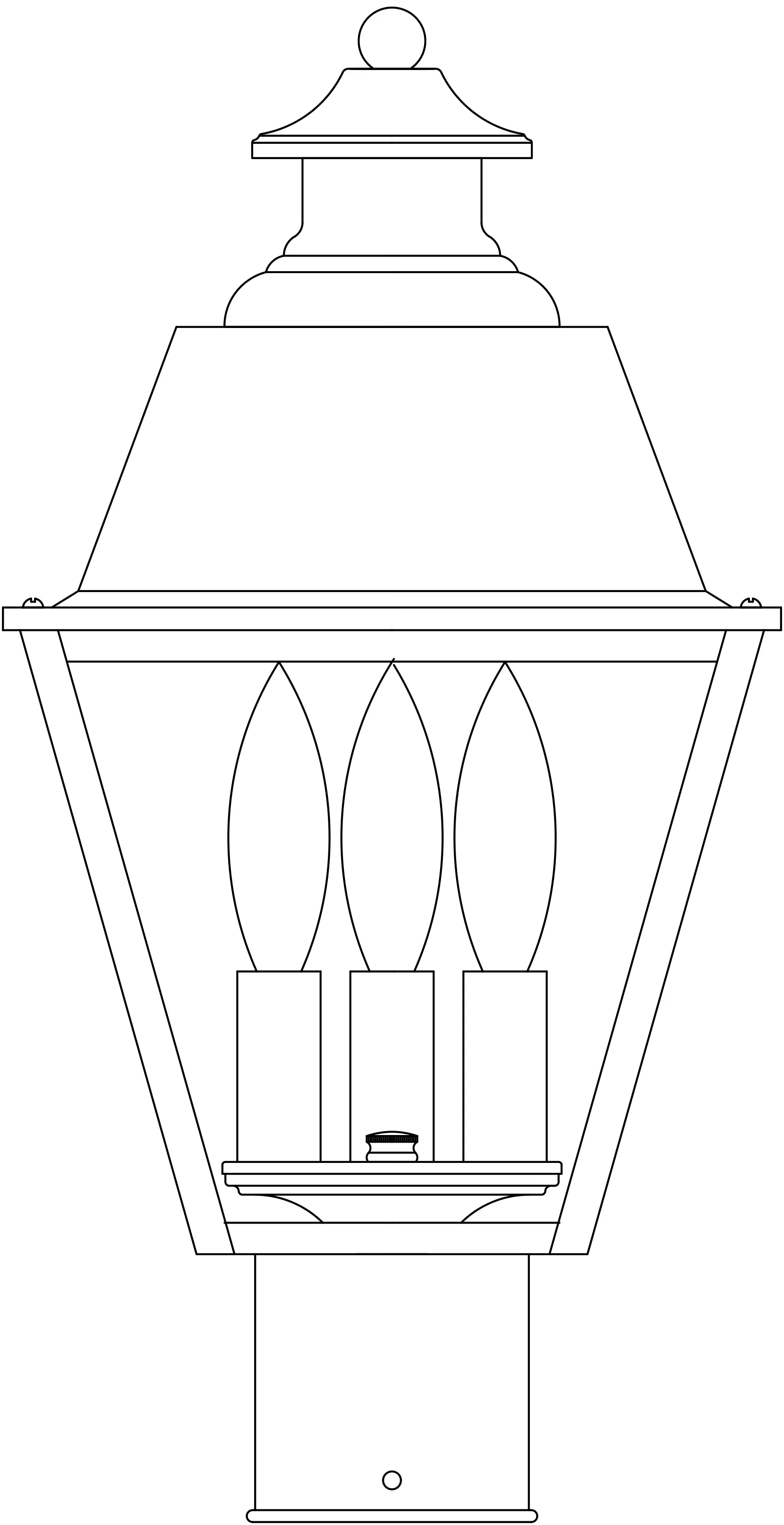 8" Inverness Post Mount With Metal Roof