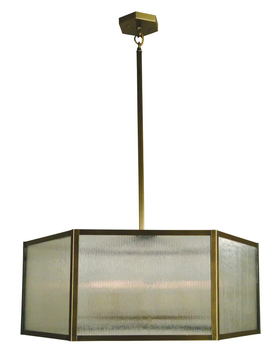 Lyon 26" Chandelier in Antique Brass