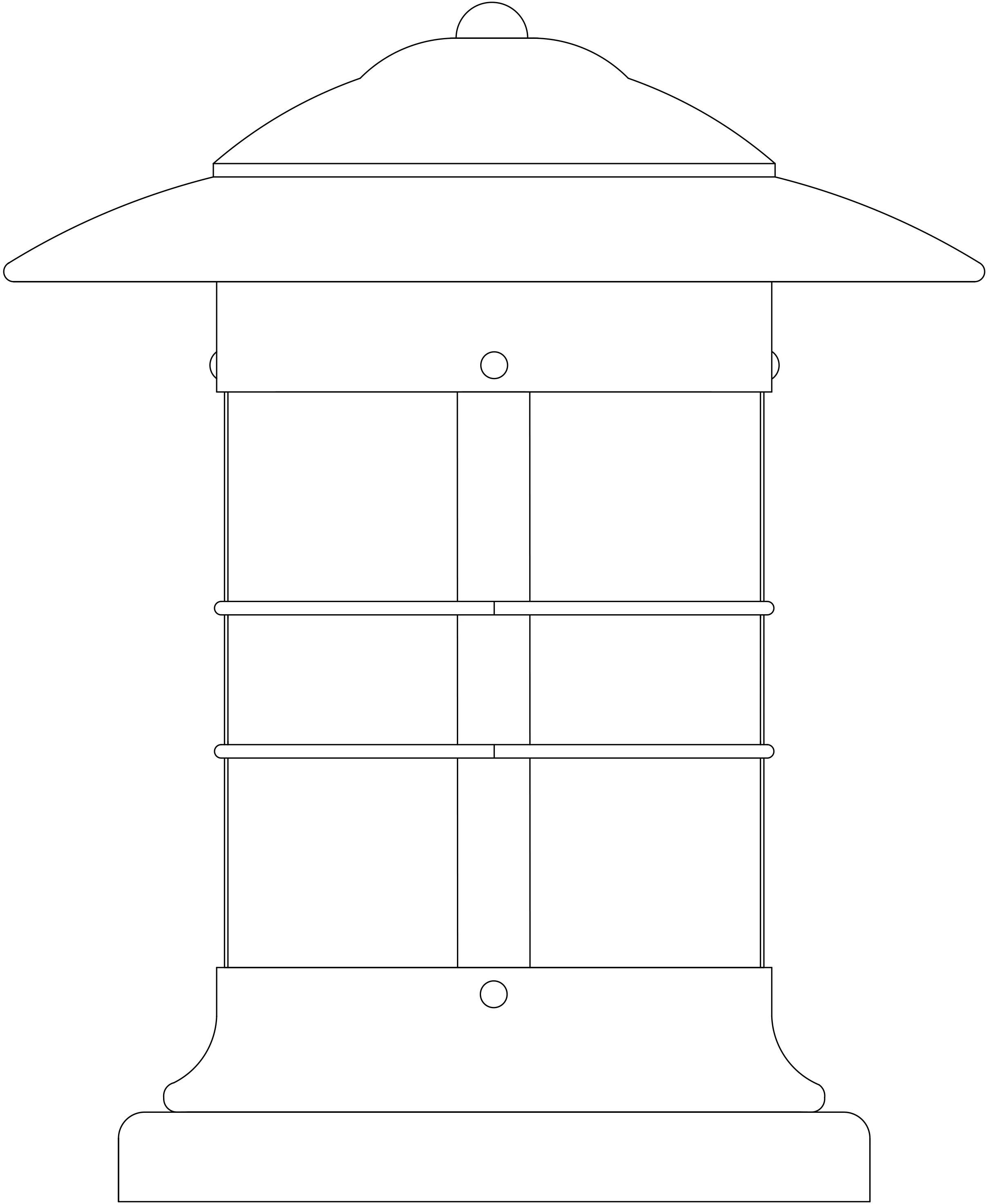 14" Newport Column Mount