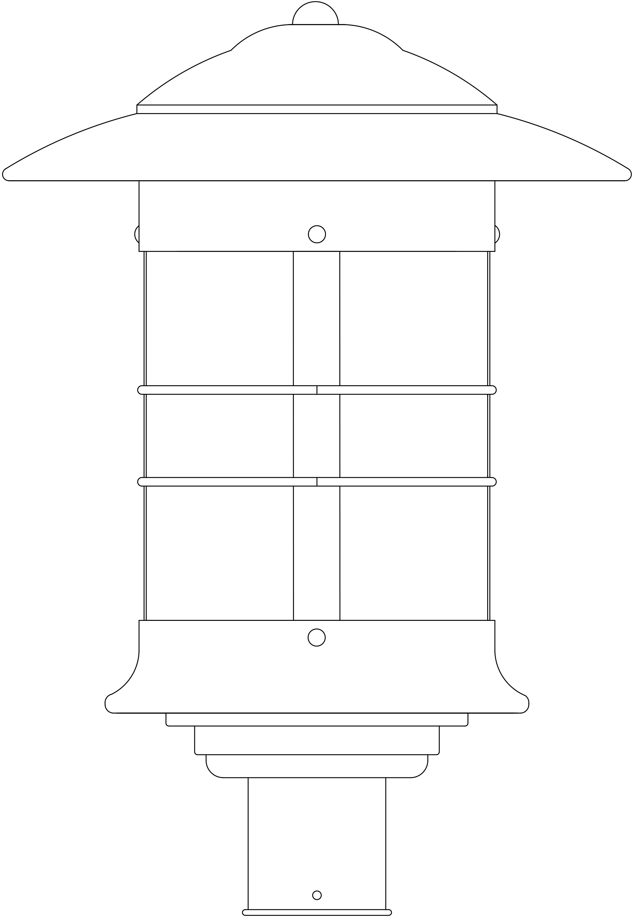 14" Newport Post Mount Fixture