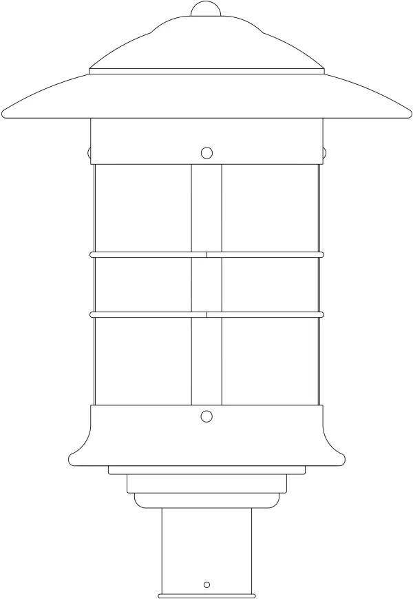 14" newport post mount fixture