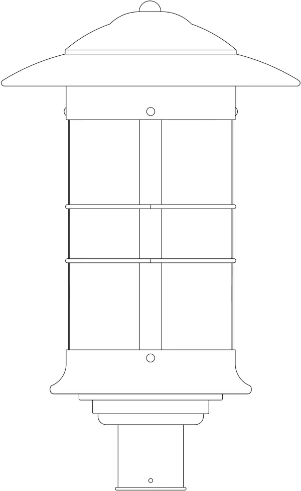 14" newport long body post mount fixture