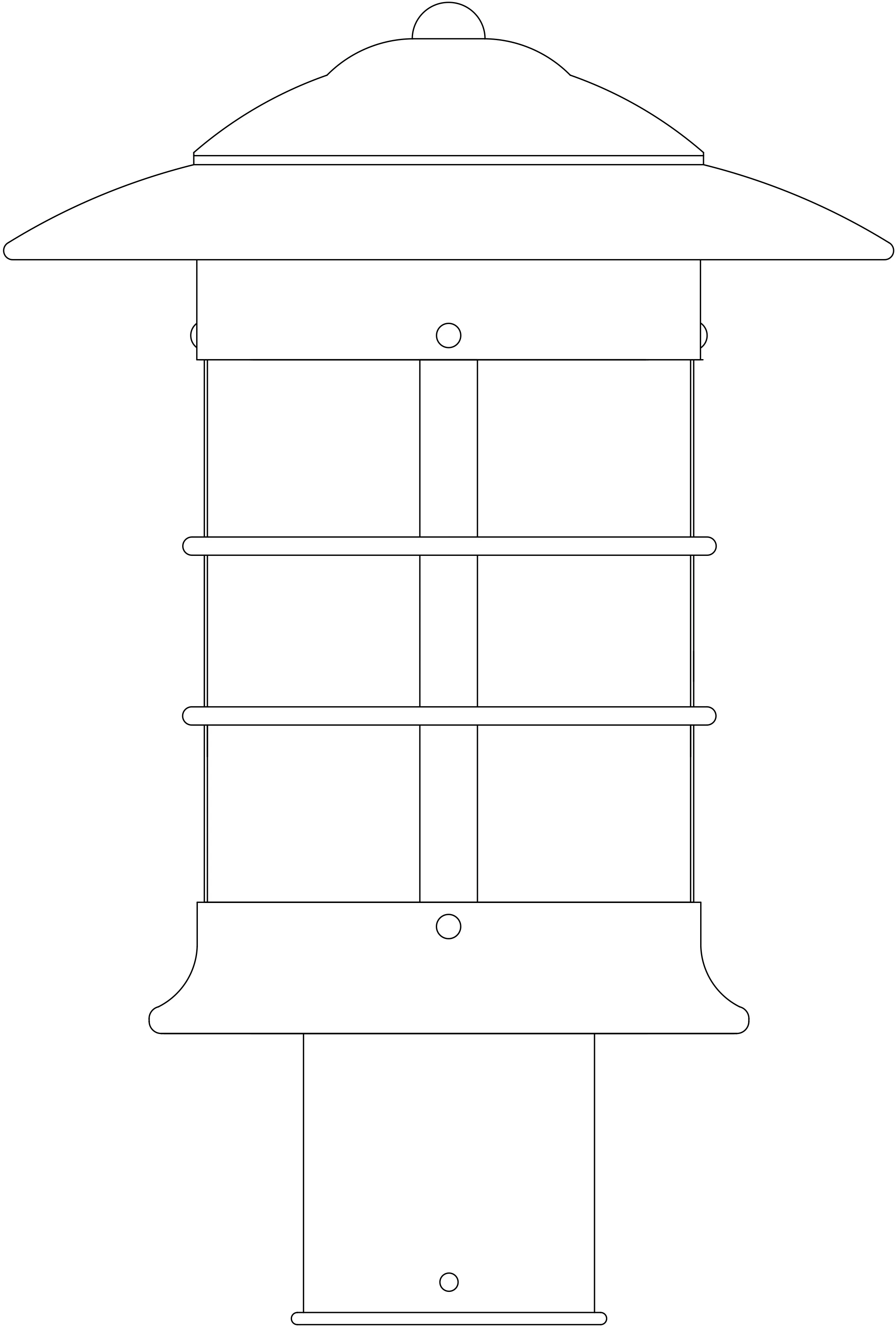 9" Newport Post Mount Fixture