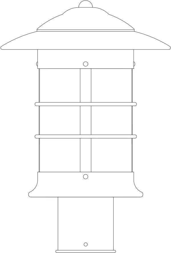 9" newport post mount fixture