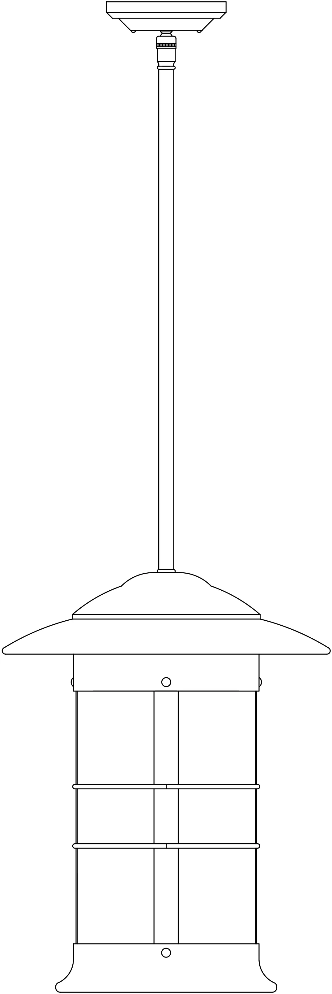 14" Newport Long Body Stem Mount