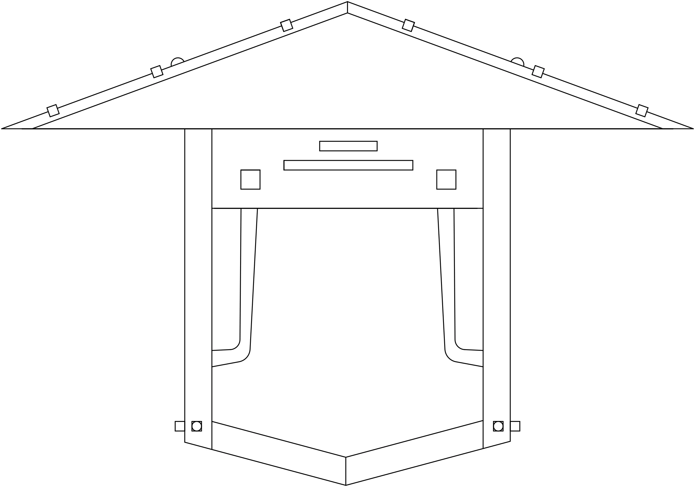 17" Pagoda Flush Wall Mount