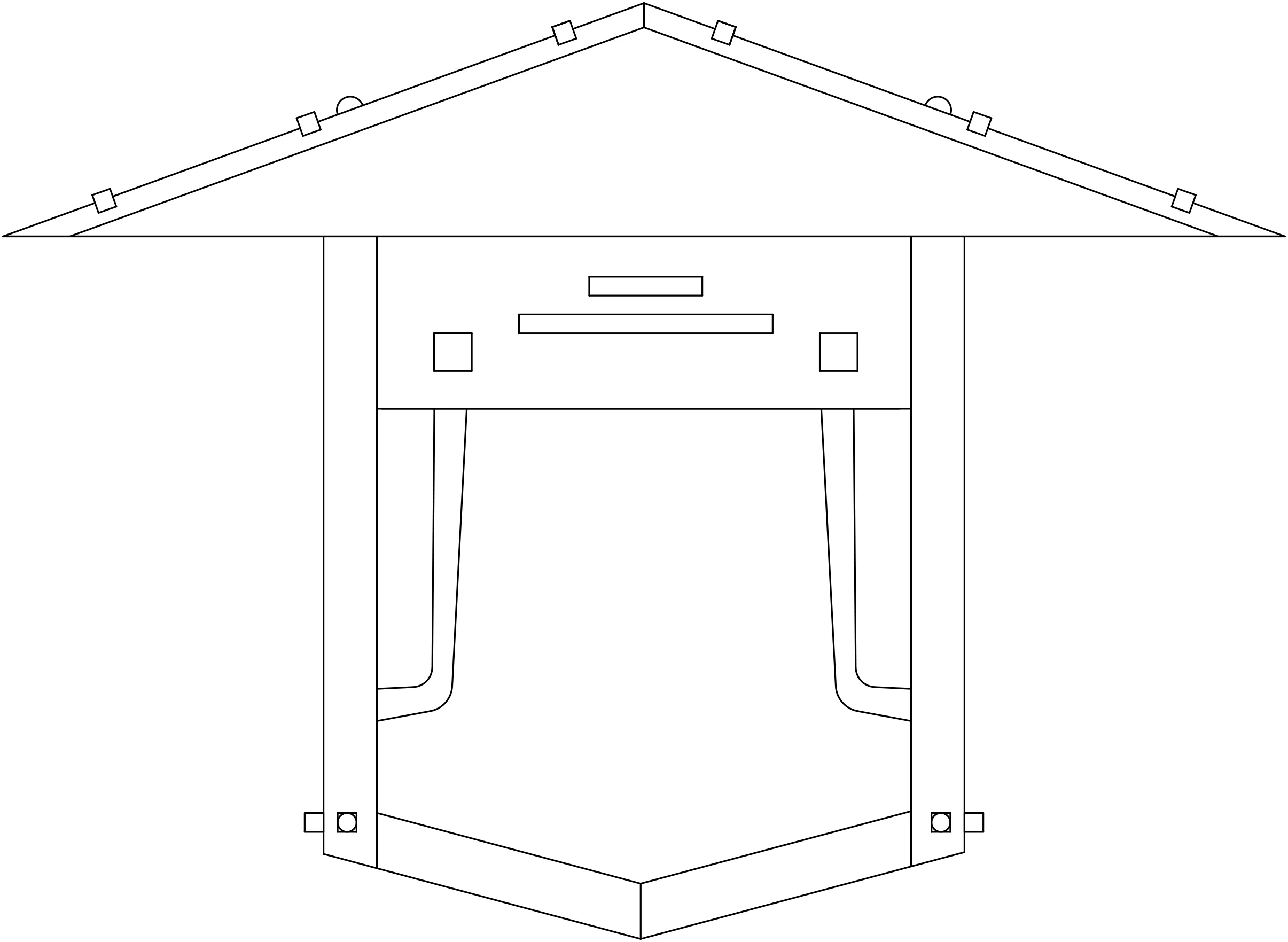 9" Pagoda Flush Wall Mount