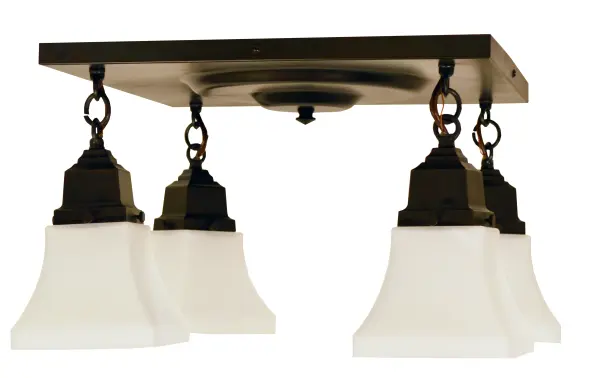 Craftsman-Inspired Flush Mount with Timeless Bronze Finish