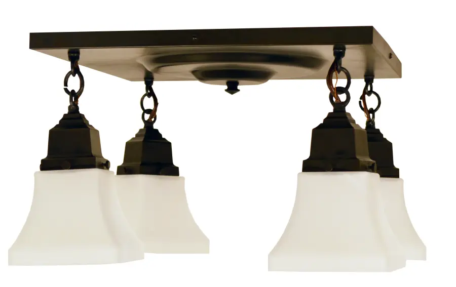 Craftsman-Inspired Flush Mount with Timeless Bronze Finish