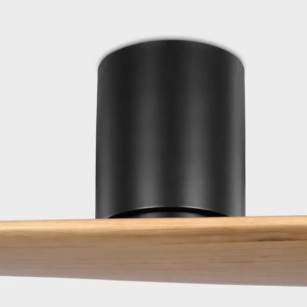 Peter Bristol's Plank Smart fan reimagines ceiling fan design with a single twisted balsawood plank acting as two blades. The flush-mount design and app control make it perfect for modern spaces with lower ceilings. - alternate view