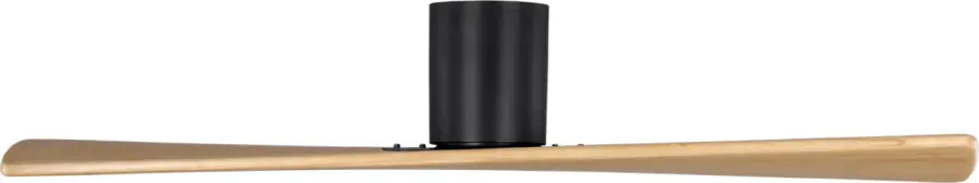 Plank Smart 52" Hugger Ceiling Fan in Midnight Black with Natural Honey Blades - Image 2