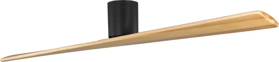 Plank Smart 72" Hugger Ceiling Fan in Midnight Black with Natural Honey Blades - Image 1