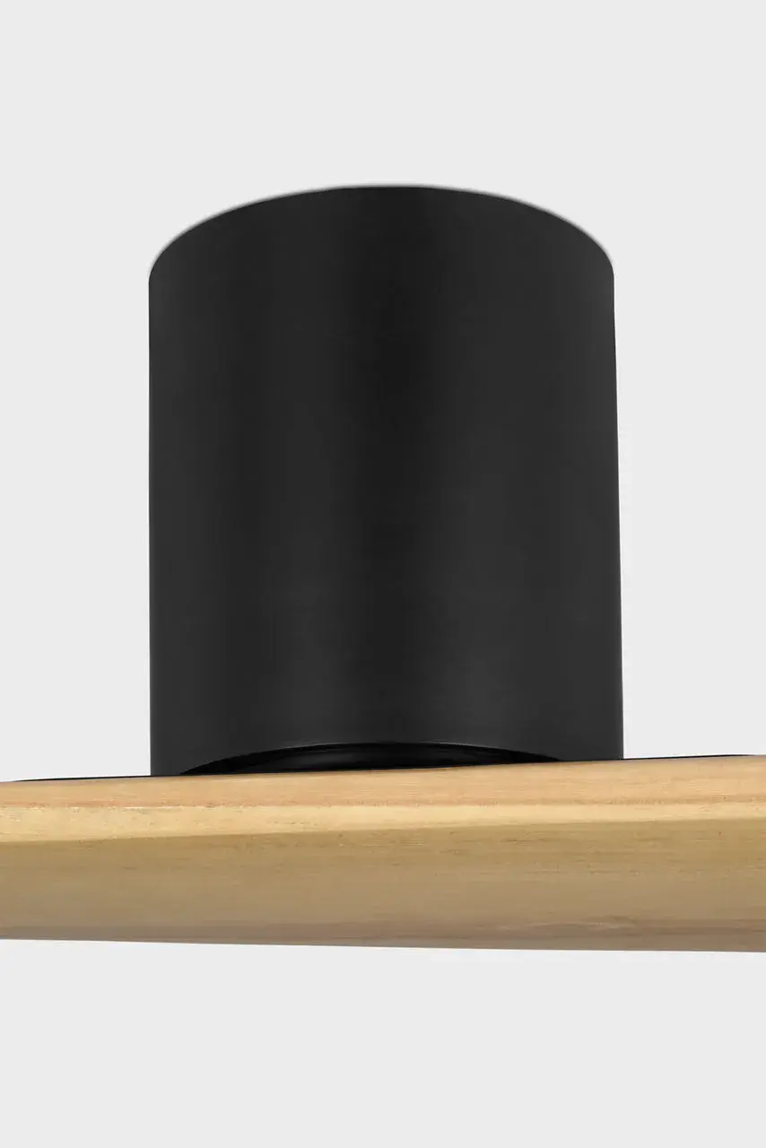 Plank Smart 72" Hugger Ceiling Fan in Midnight Black with Natural Honey Blades - Image 3