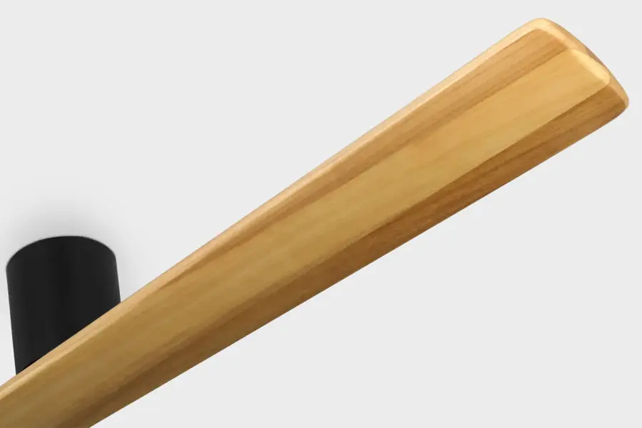 Plank Smart 72" Hugger Ceiling Fan in Midnight Black with Natural Honey Blades - Image 4