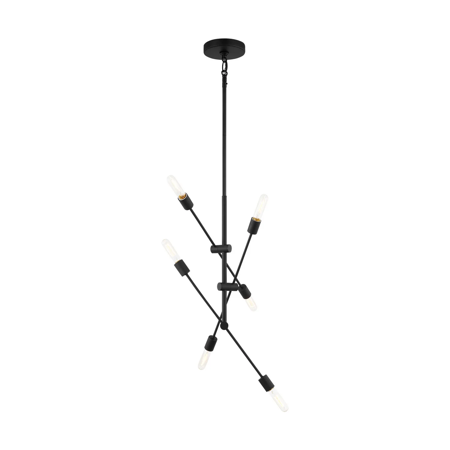 Axis Six Light Chandelier in Midnight Black
