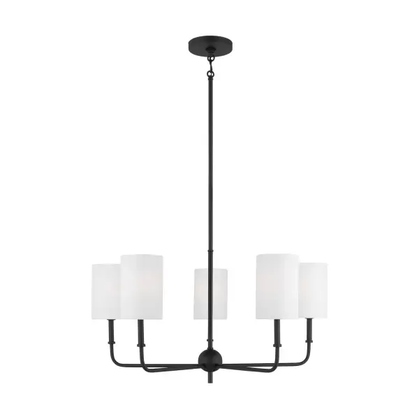 Foxdale Five Light Chandelier in Midnight Black