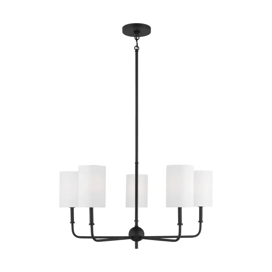 Foxdale Five Light Chandelier in Midnight Black