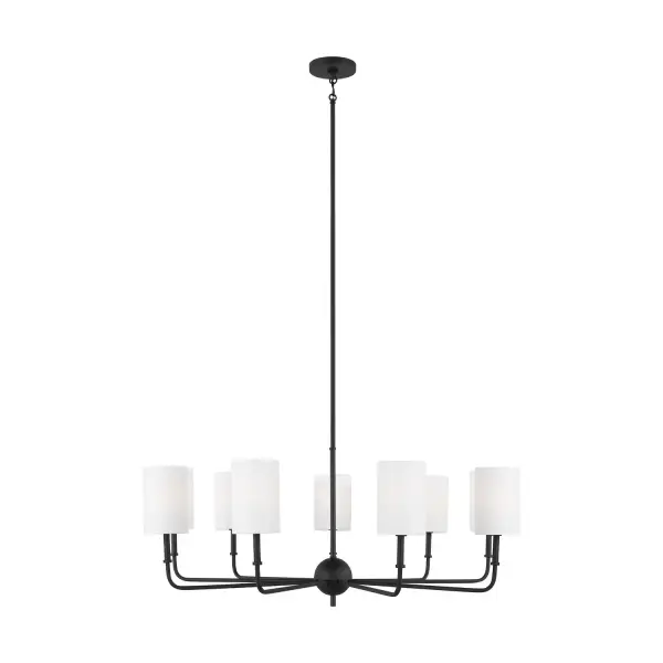 Foxdale Nine Light Chandelier in Midnight Black