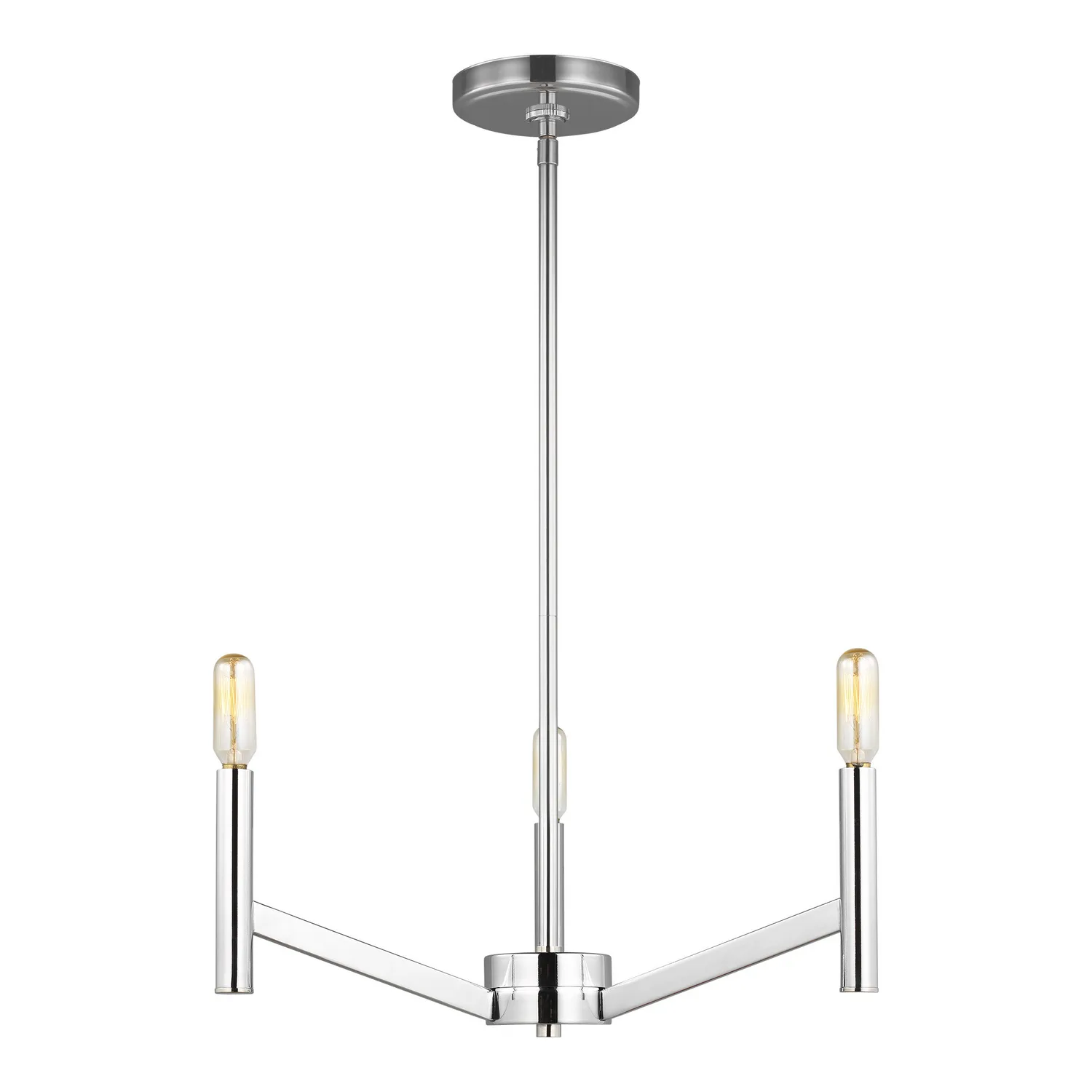 Vector Three Light Chandelier in Chrome