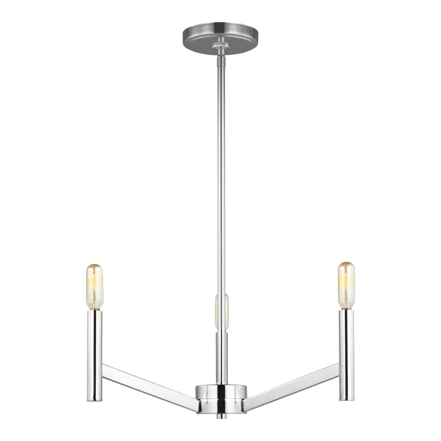 Vector Three Light Chandelier in Chrome