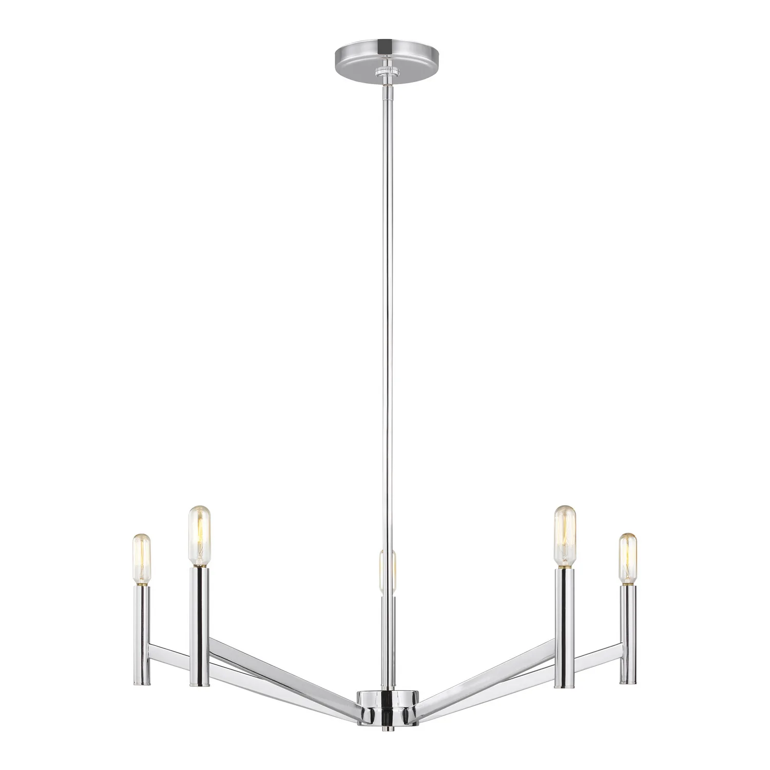 Vector Five Light Chandelier in Chrome