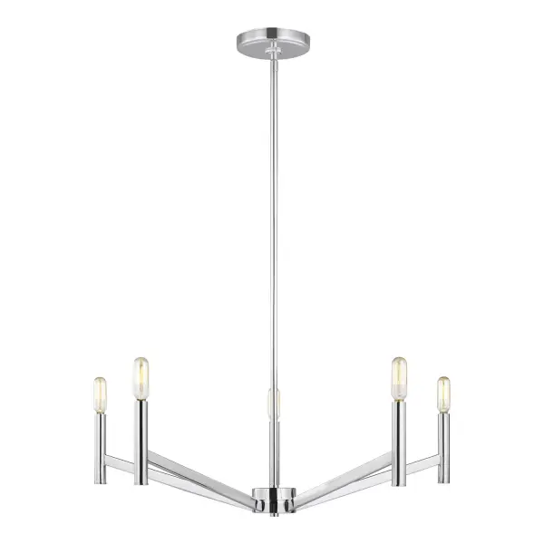 Vector Five Light Chandelier in Chrome