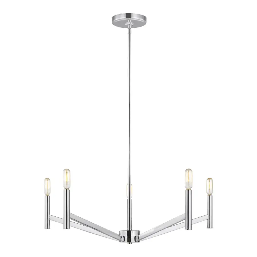 Vector Five Light Chandelier in Chrome