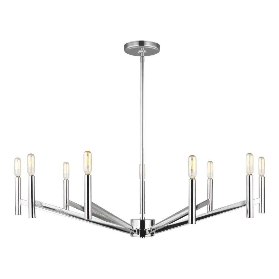 Vector Nine Light Chandelier in Chrome