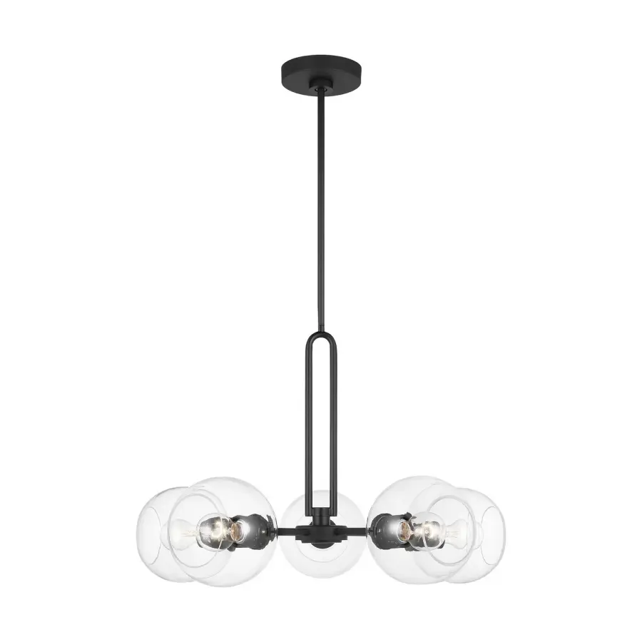 Codyn Five Light Chandelier in Midnight Black
