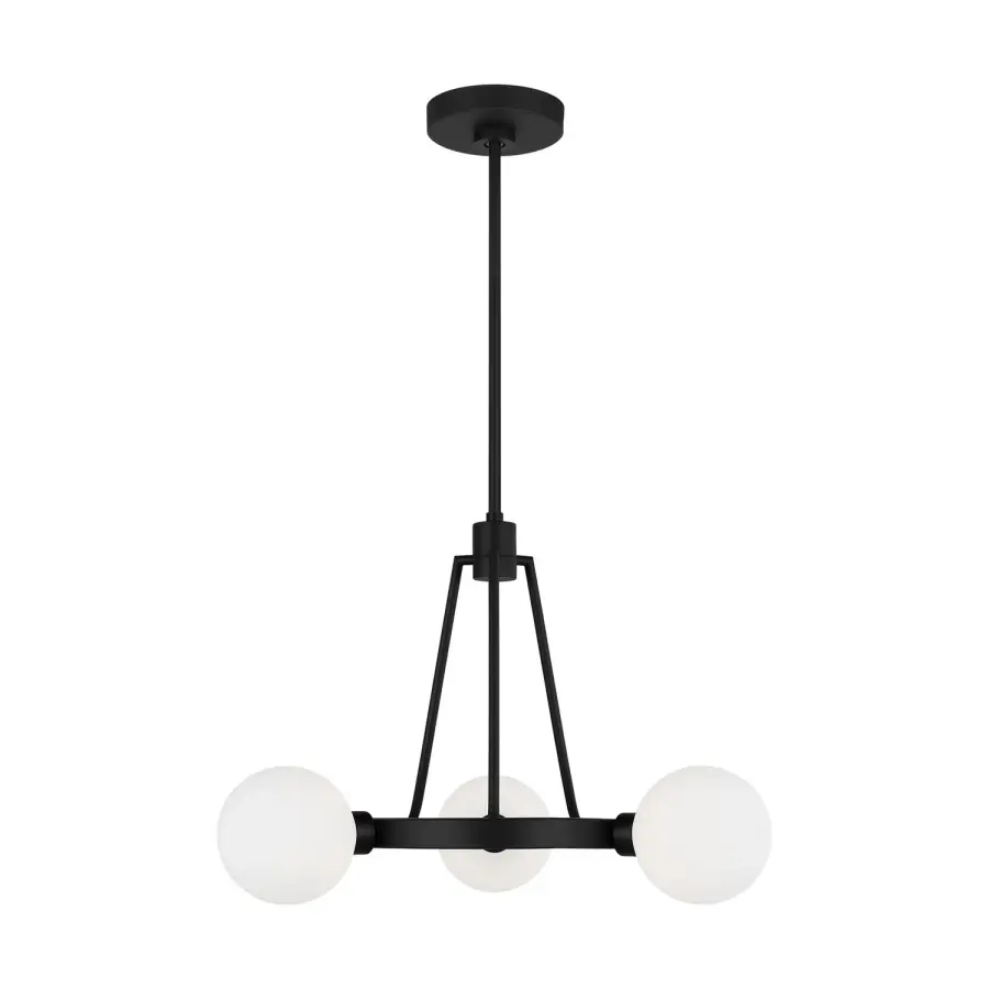 Clybourn Three Light Chandelier in Midnight Black
