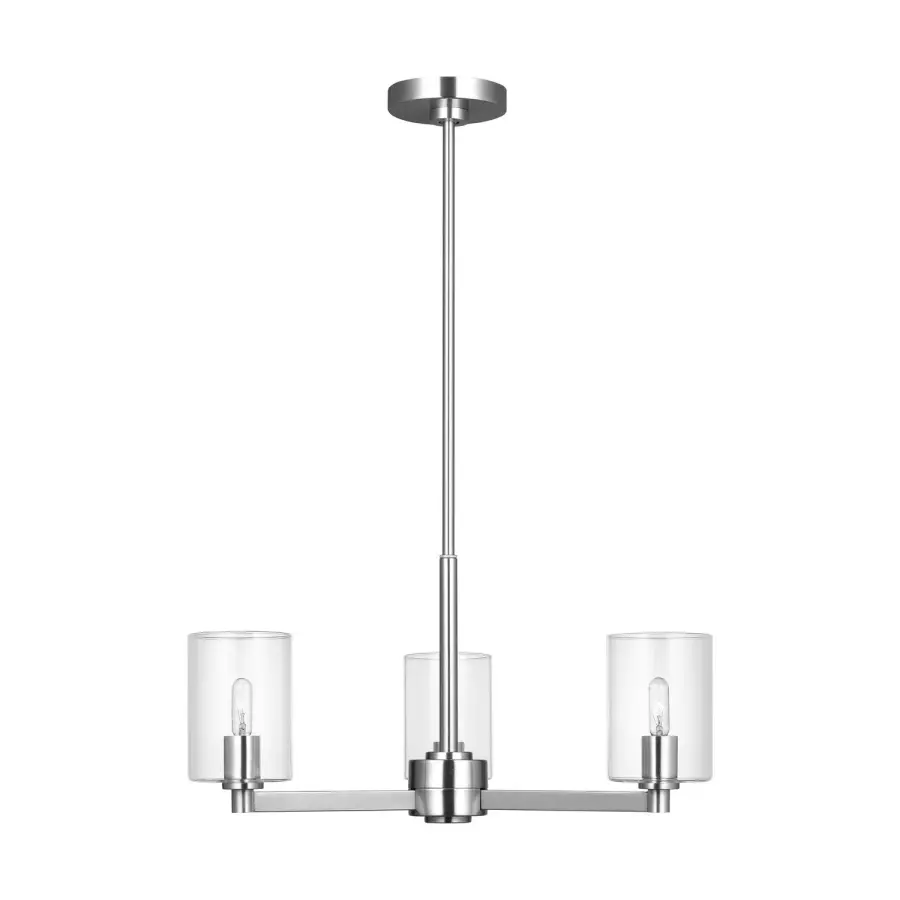 Fullton Three Light Chandelier in Chrome