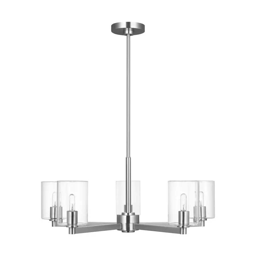 Fullton Five Light Chandelier in Chrome