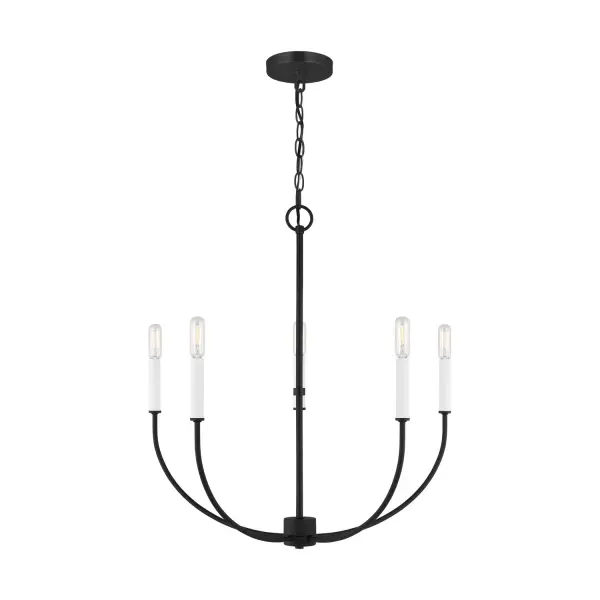Greenwich Five Light Chandelier in Midnight Black