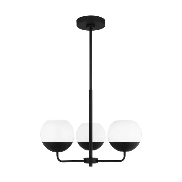The Alvin LED Chandelier brings authentic mid-century style with a modern twist. Its pivoting arms allow you to direct light exactly where needed, while the Midnight Black finish and milk glass shades create timeless elegance.