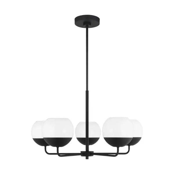 The Alvin LED Chandelier brings authentic mid-century design with modern LED efficiency. Its pivoting arms allow you to direct light exactly where needed, while the Midnight Black finish and milk glass shades create timeless appeal.