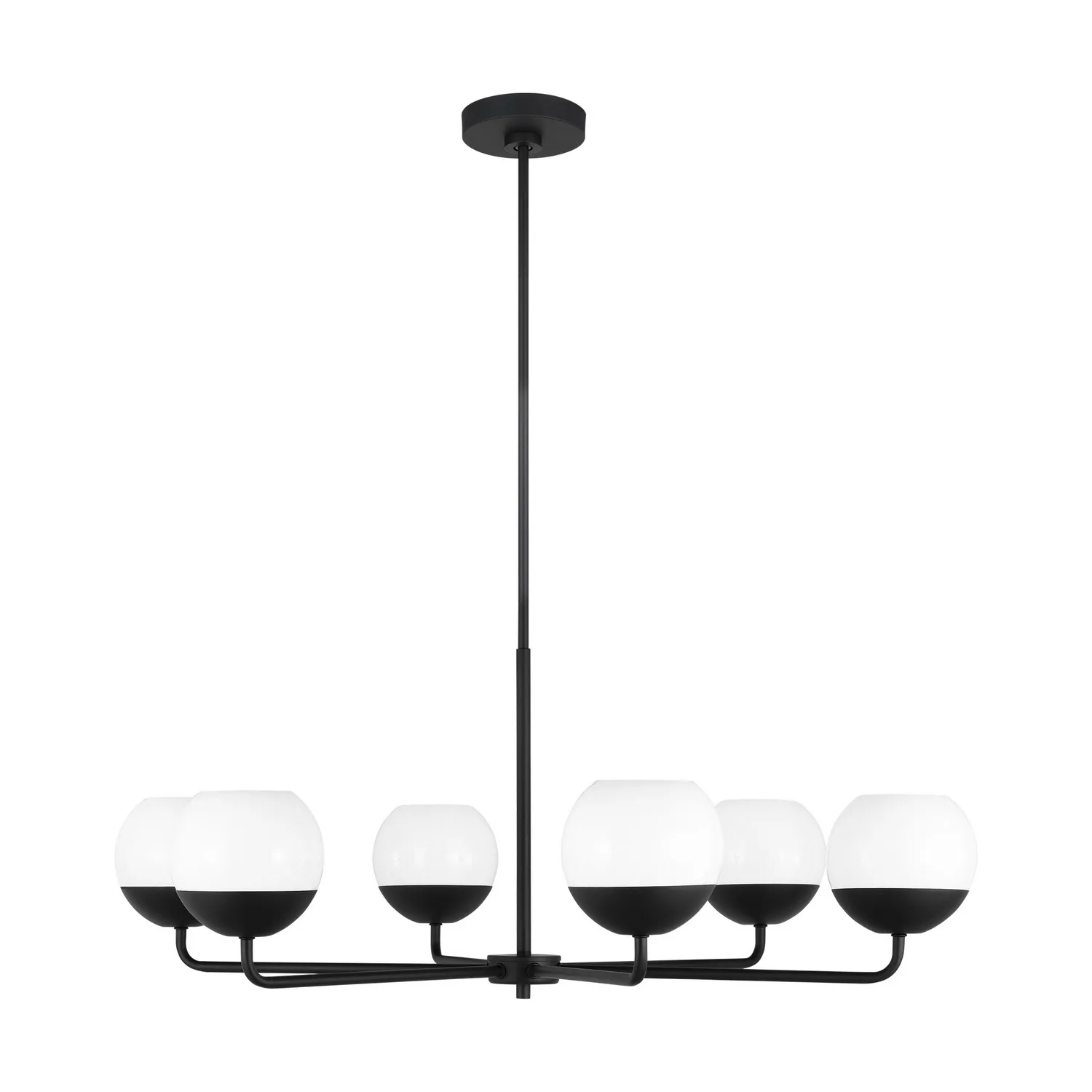 Alvin Six Light Chandelier in Midnight Black