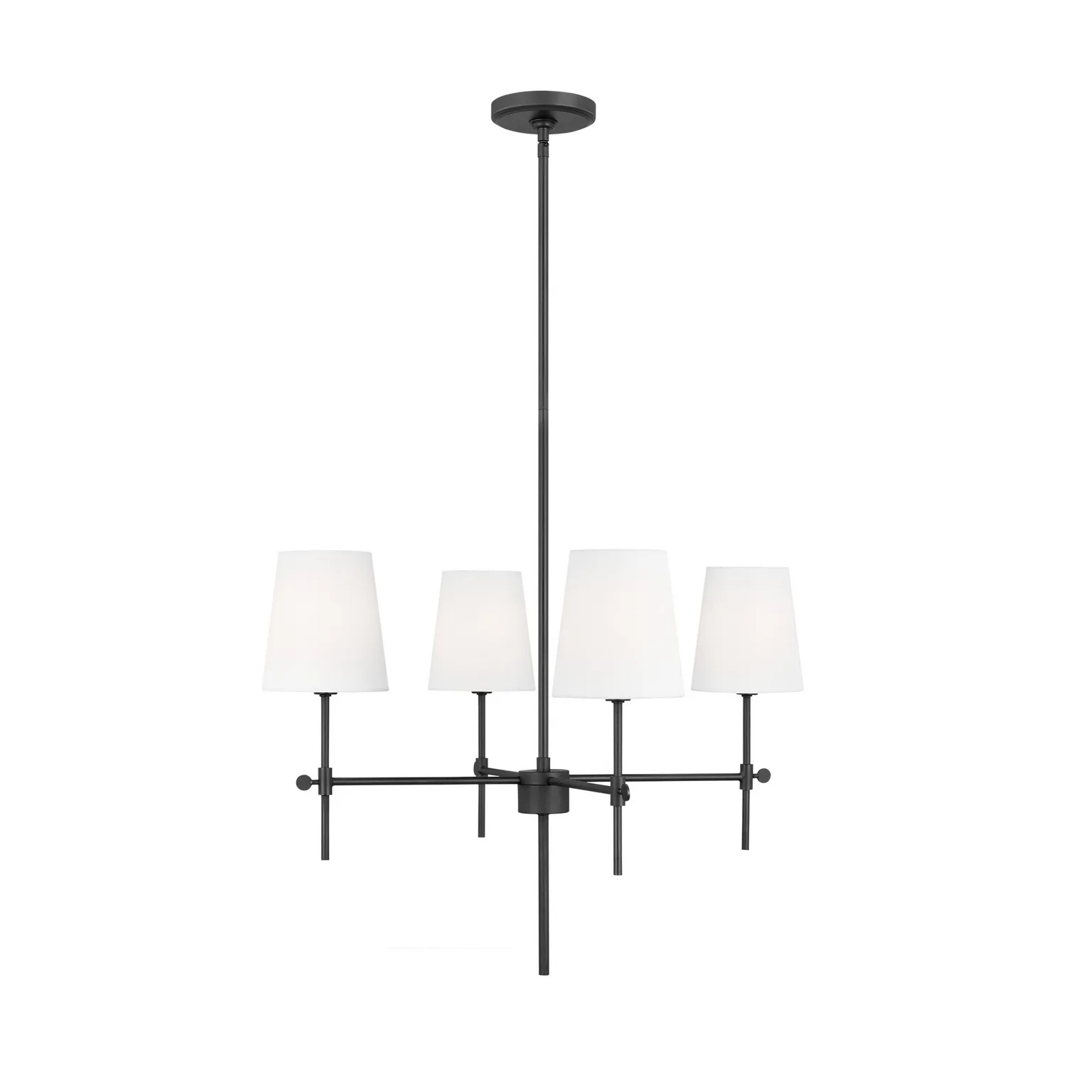 Baker Four Light Chandelier in Midnight Black