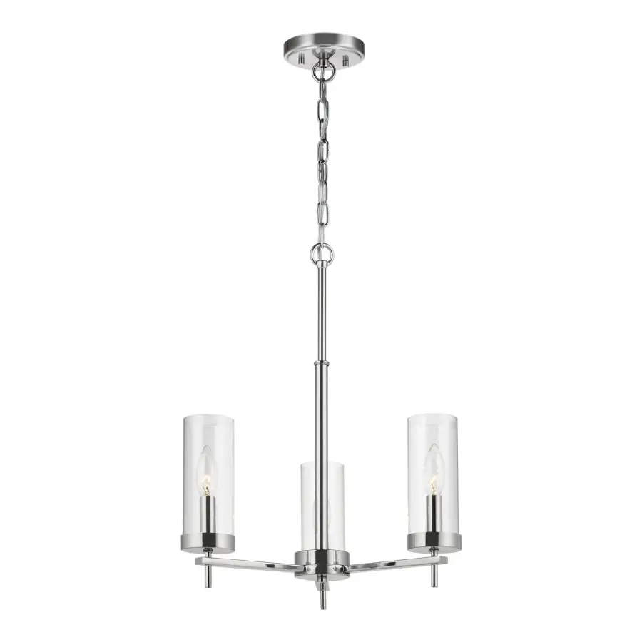 Zire 3-Light Chandelier in Chrome