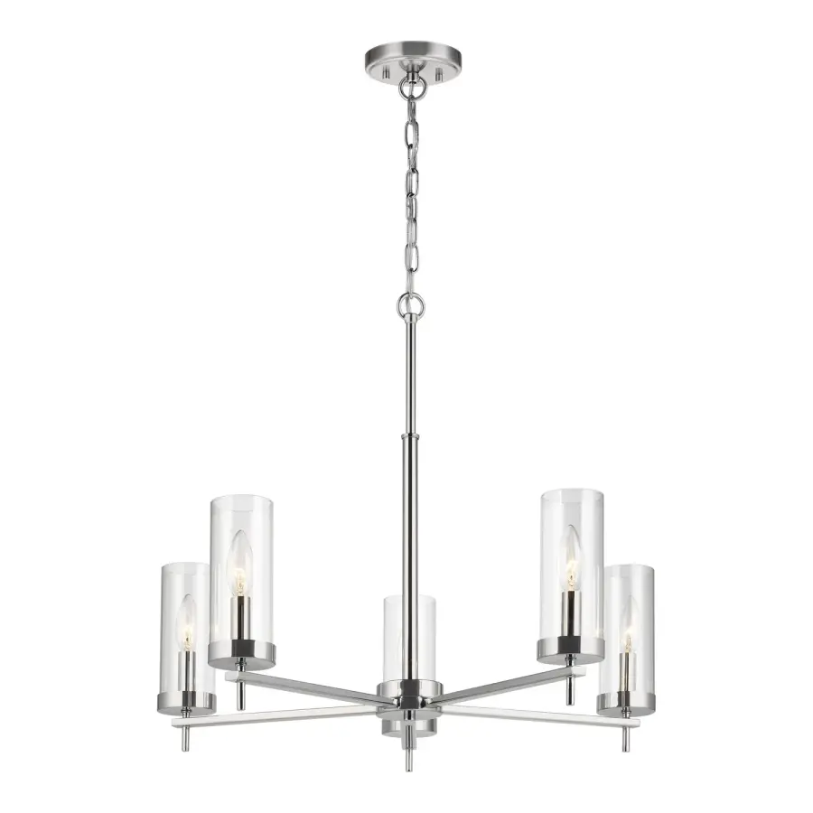 Zire Five Light Chandelier in Chrome
