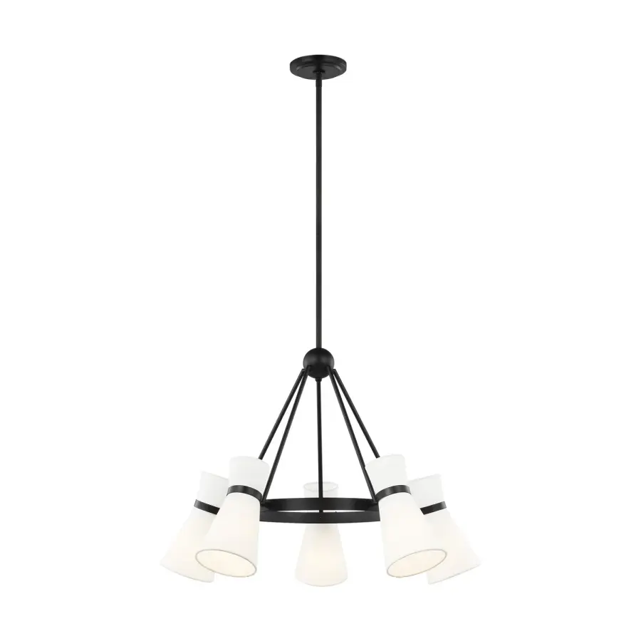Clark Five Light Chandelier in Midnight Black