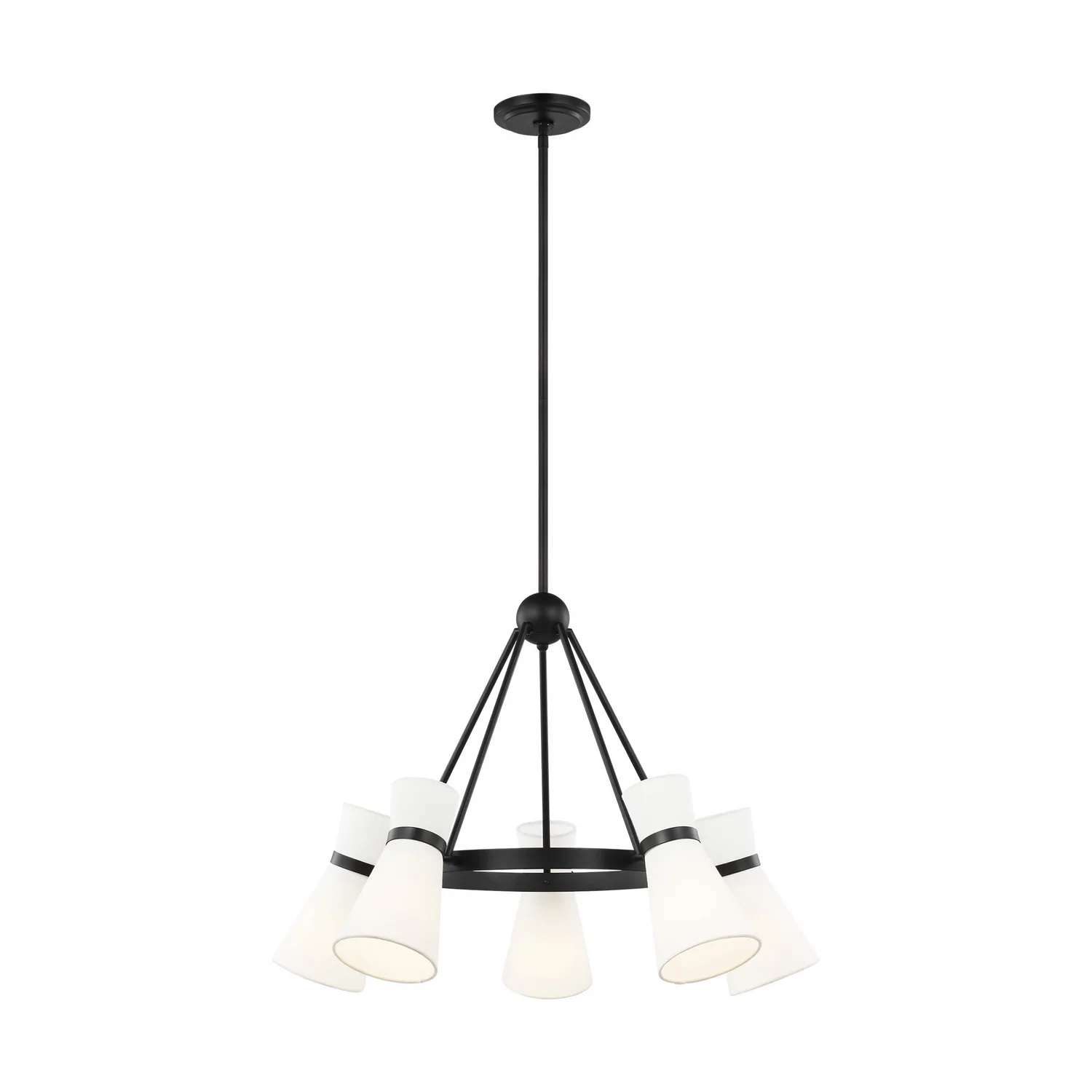 Clark Five Light Chandelier in Midnight Black