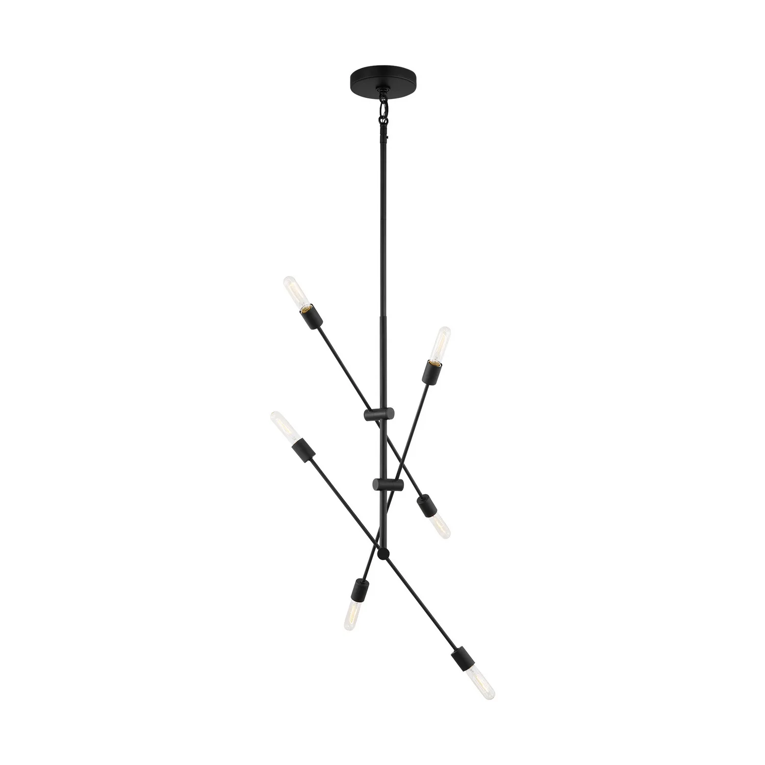 Axis Six Light Chandelier in Midnight Black